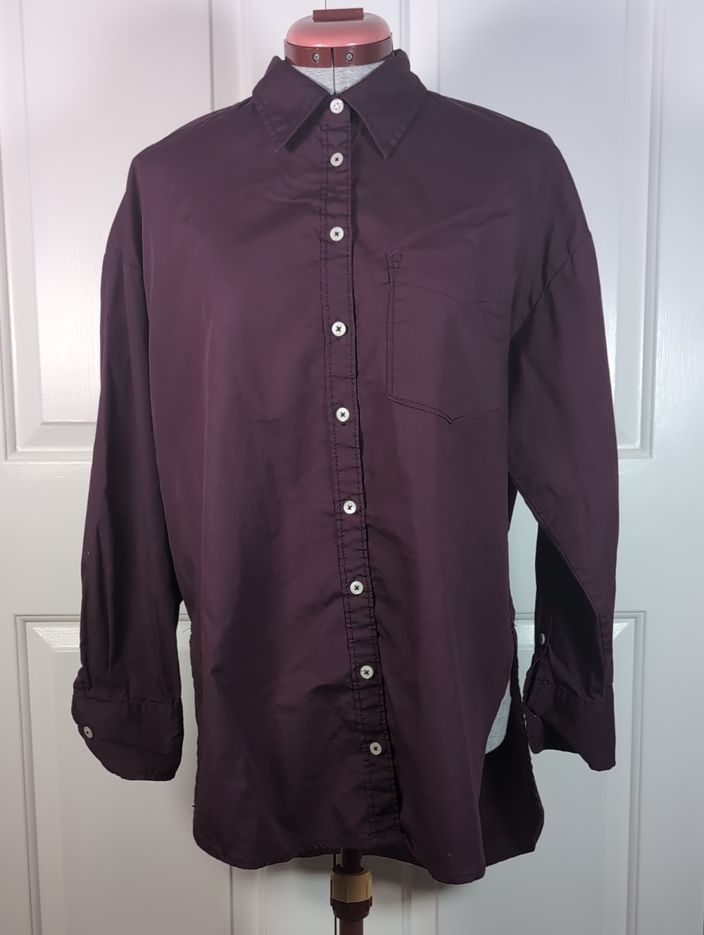 Maeve by Anthropologie Purple Oversized Button Down Blouse Long Sleeve Shirt S